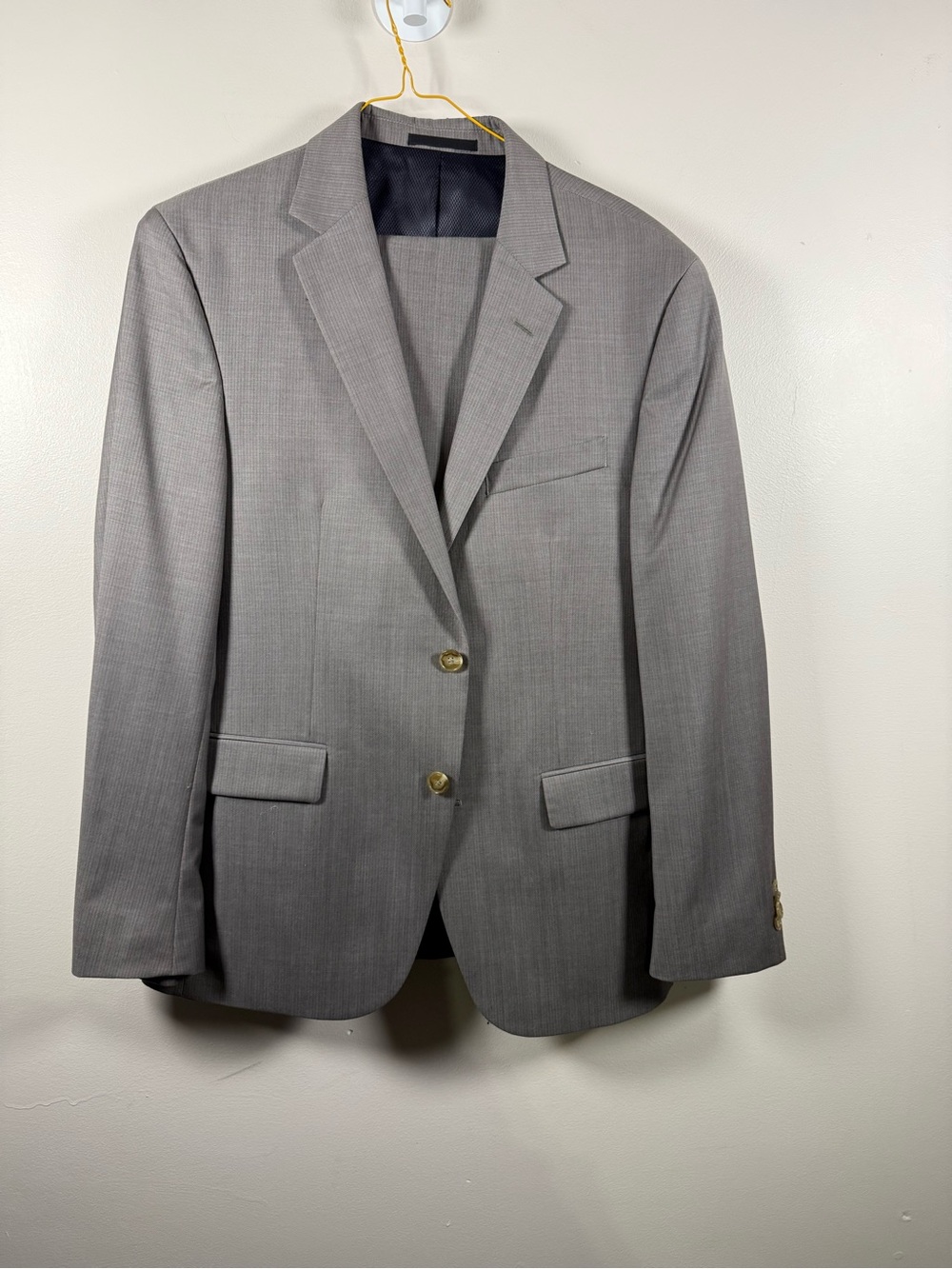 Kenneth Cole New York Light Gray Two-Button Men's Blazer